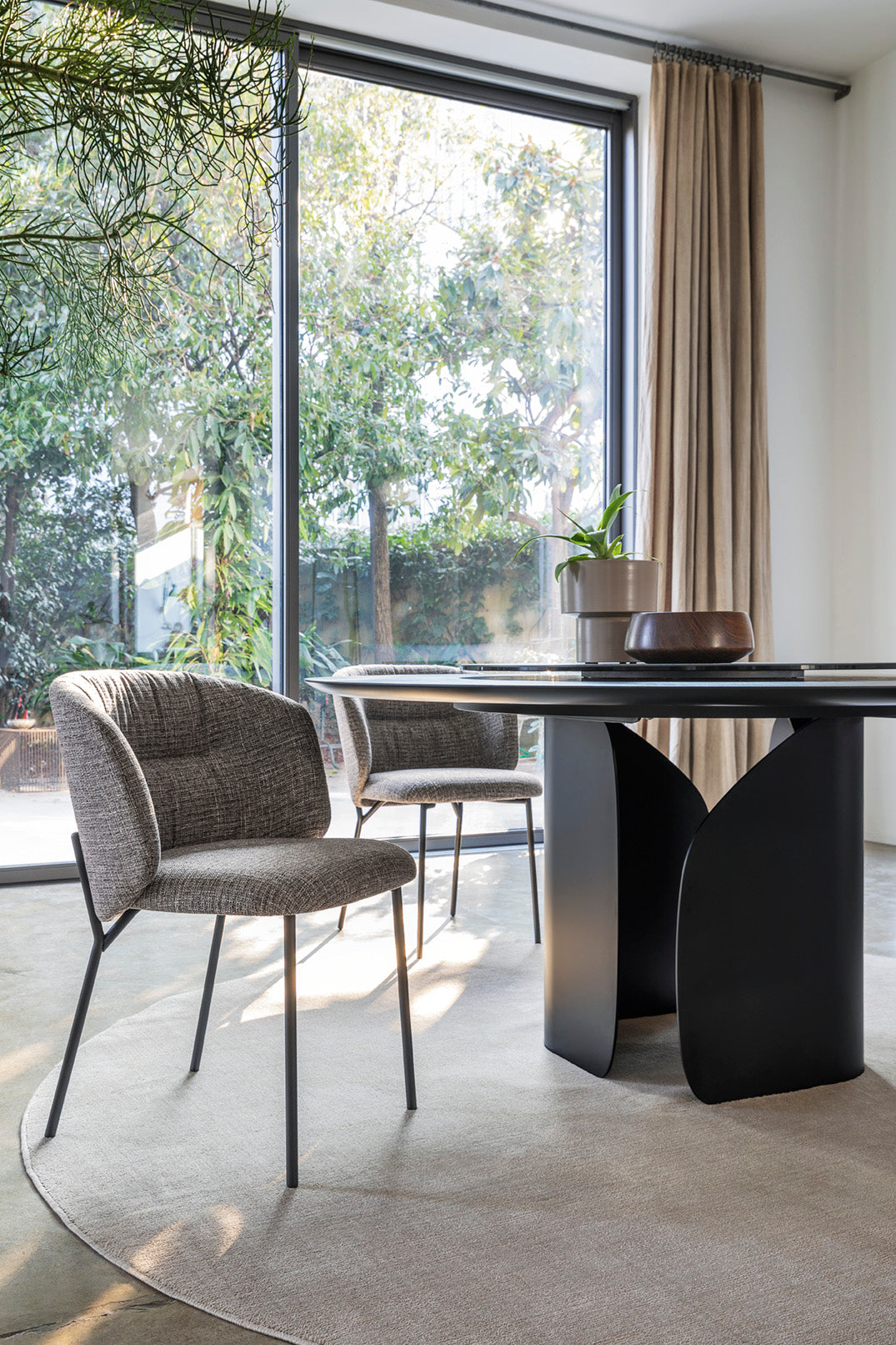 Sweel Dining Chair with Upholstery & Wood Options Calligaris