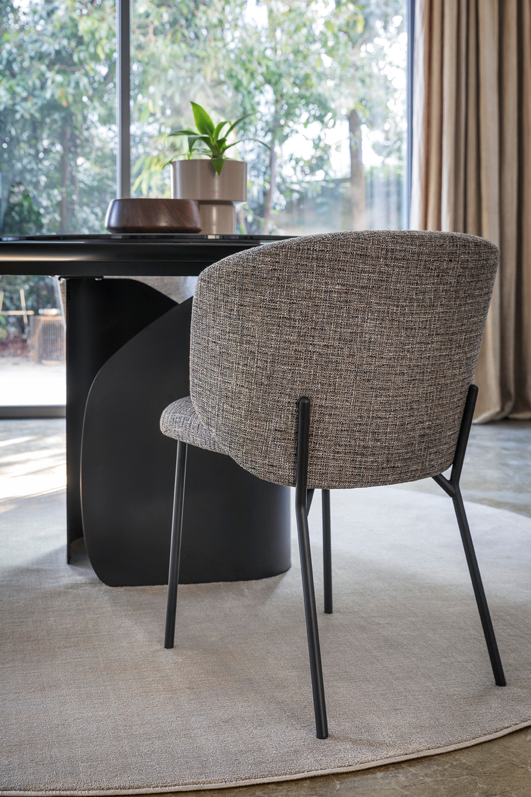 Sweel Dining Chair with Upholstery & Wood Options Calligaris