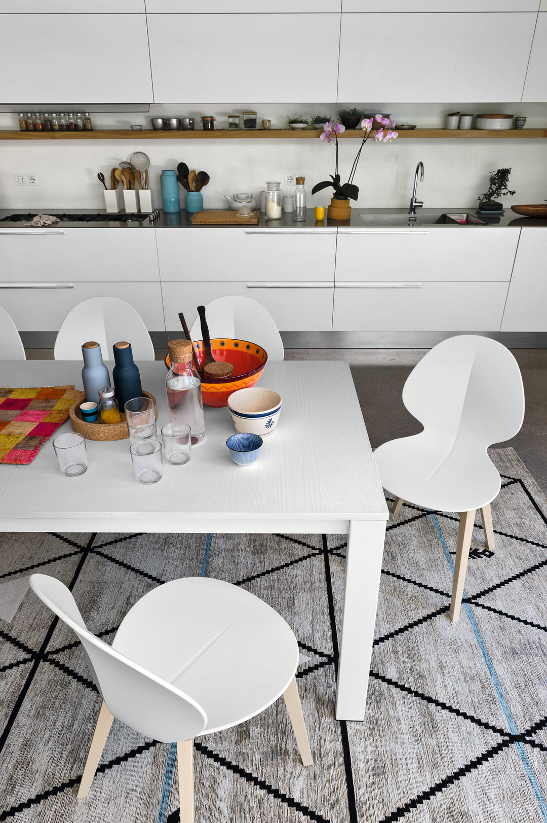 Basil Chair Bleached Beech Matt Optic White  Calligaris   