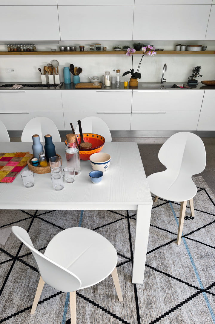 Basil Chair Bleached Beech Matt Optic White  Calligaris   