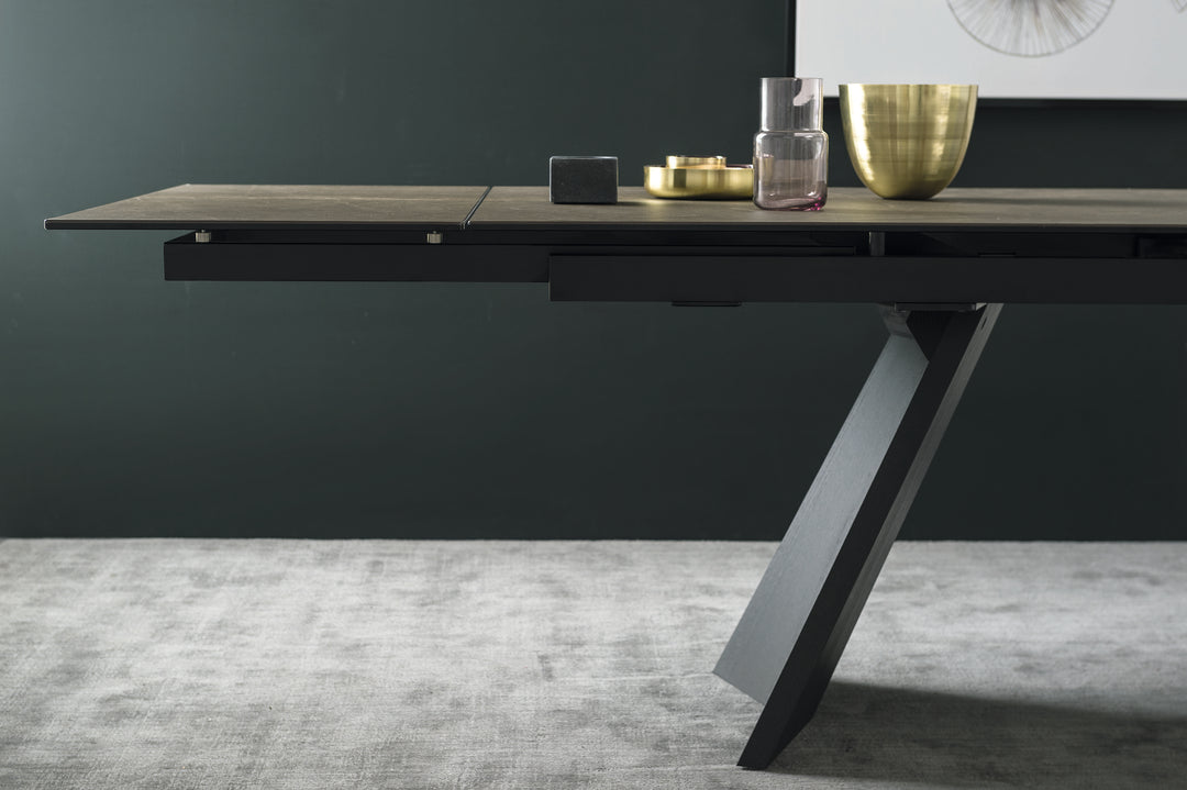 Icaro Dining Table Extendable Matt Black Bronze  Calligaris   