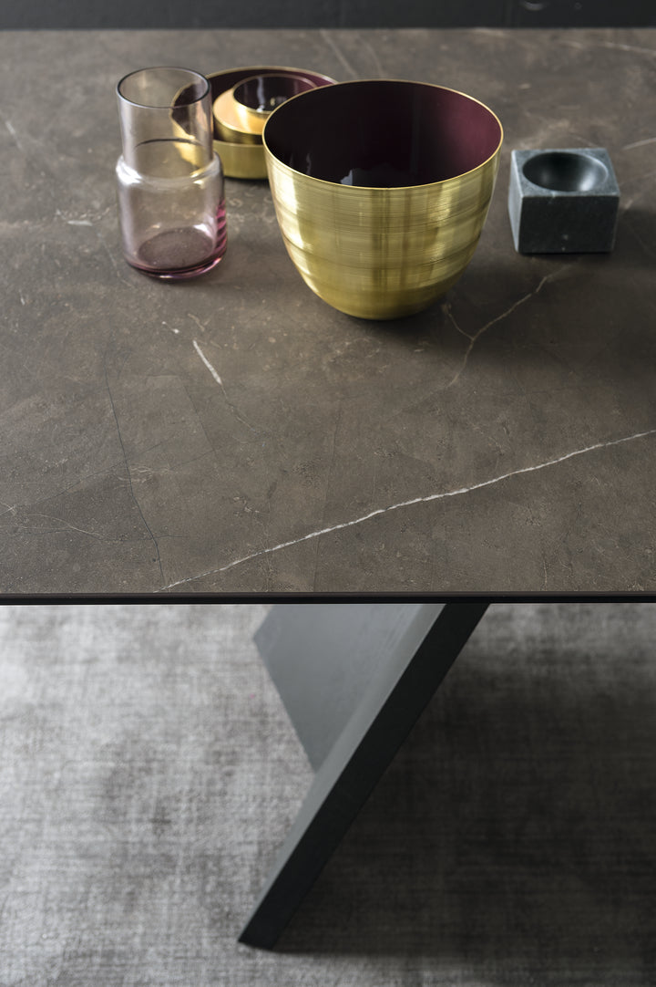 Icaro Dining Table Extendable Matt Black Bronze  Calligaris   