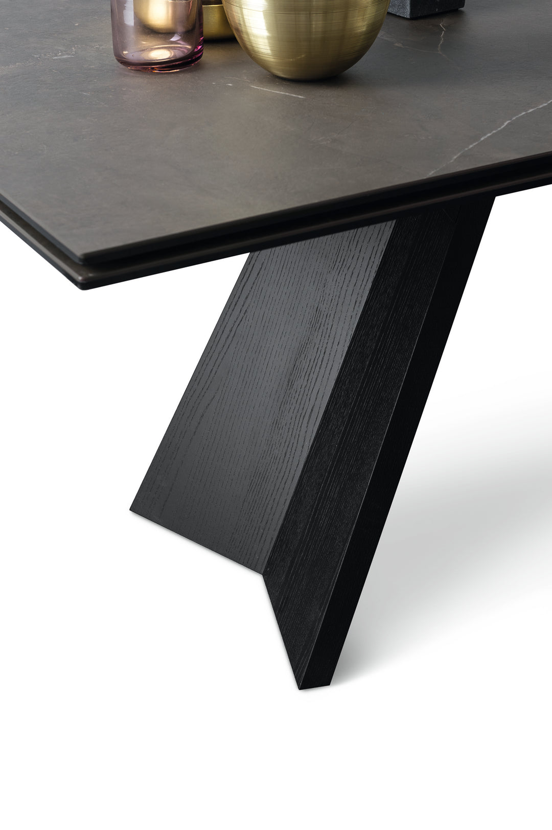 Icaro Dining Table Extendable Matt Black Bronze  Calligaris   
