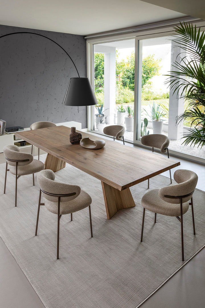 Icaro Dining Table Oak Wood 98" Wild Grey Showroom Model Calligaris