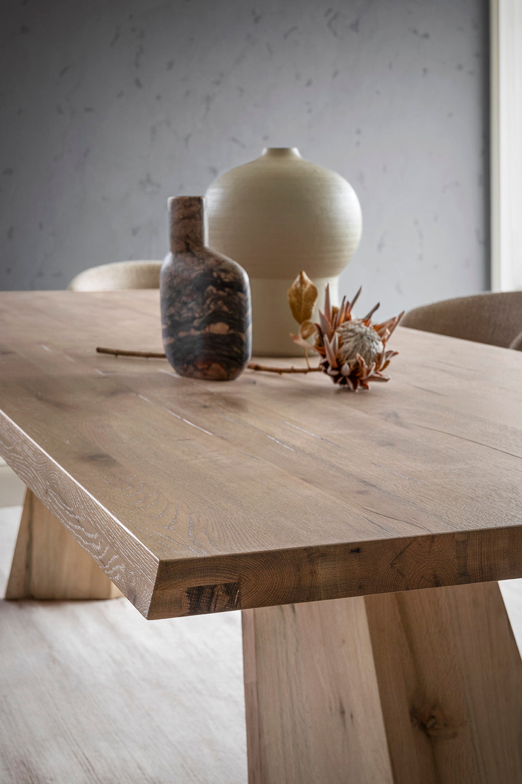 Icaro Dining Table Oak Wood 98" Wild Grey Showroom Model Calligaris