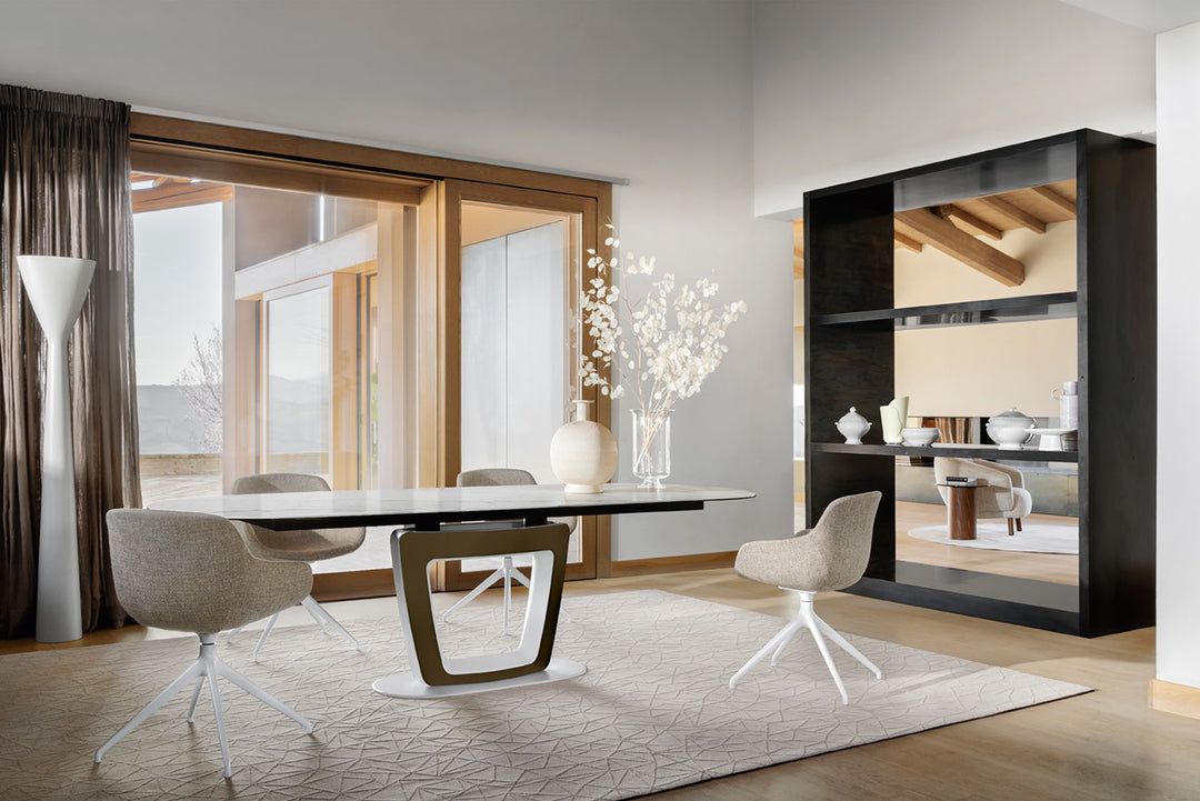 Orbital Curved Extendable Dining Table Extendable Dining Tables Calligaris