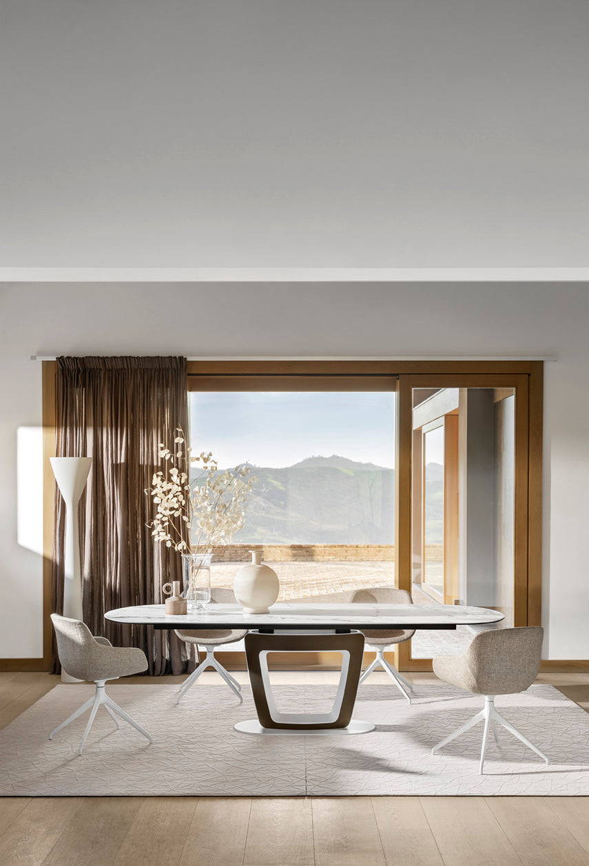 Orbital Curved Extendable Dining Table Extendable Dining Tables Calligaris