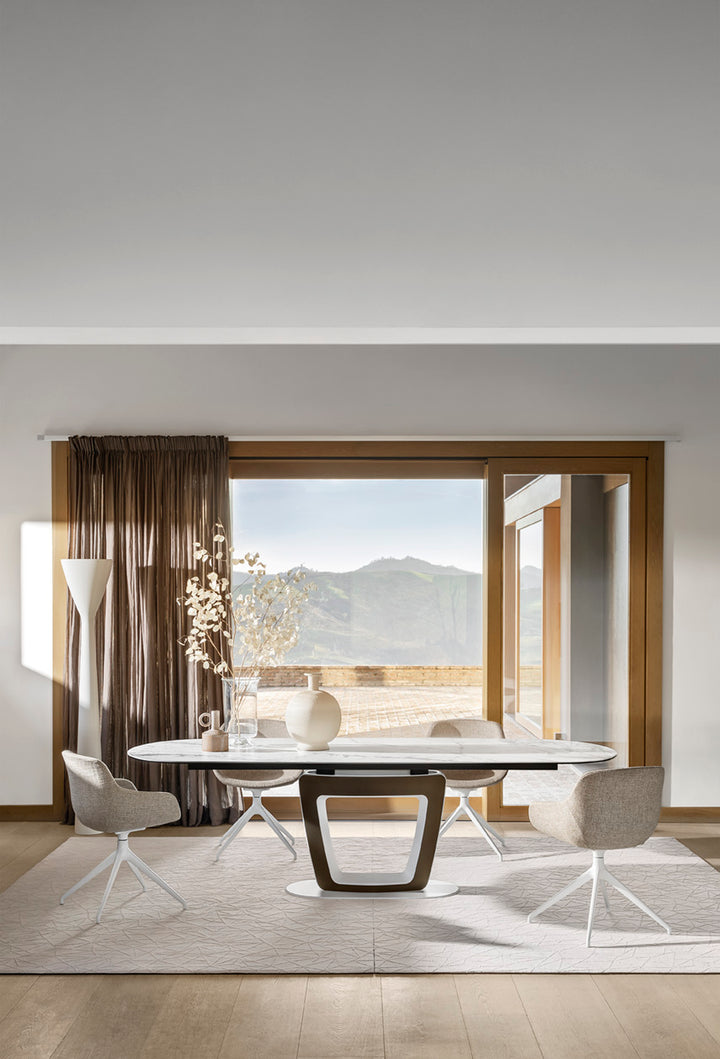 Orbital Curved Extendable Dining Table Extendable Dining Tables Calligaris