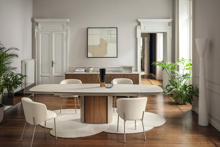 Sweel Dining Chair with Upholstery & Wood Options Calligaris