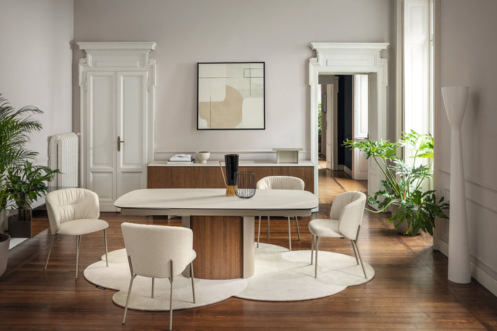 Sweel Dining Chair with Upholstery & Wood Options Calligaris