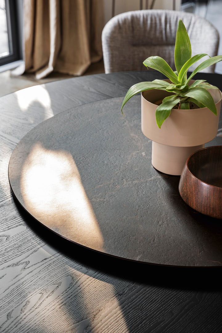 Twins Round Dining Table with Your Choice of Top Calligaris