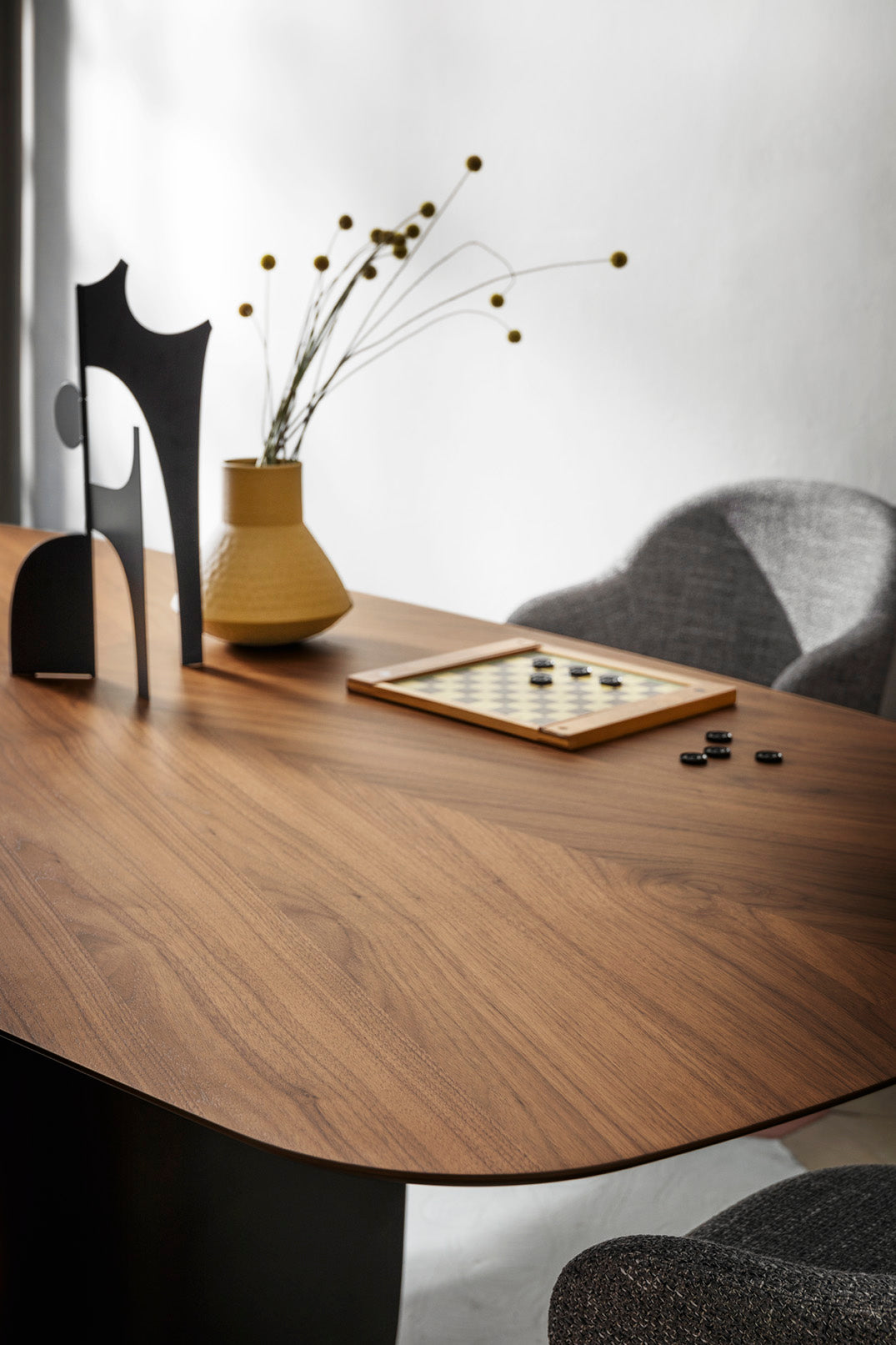 Twins Dining Table with Canaletto Walnut Top Calligaris