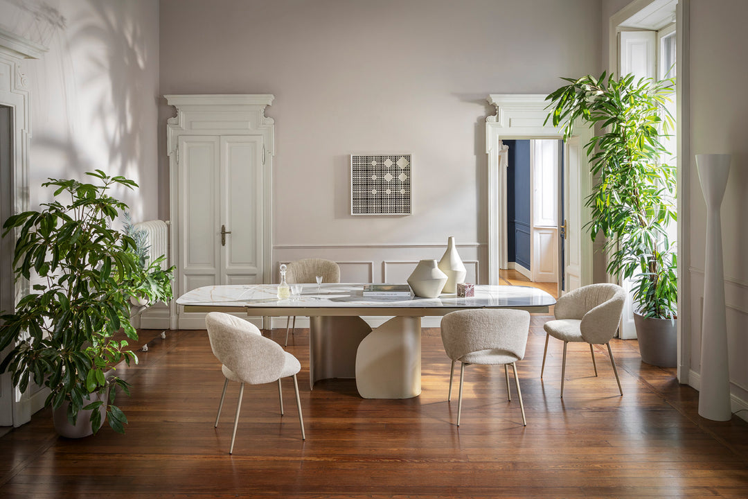 Twins Extendable Dining Matt Pearl Beige Calligaris