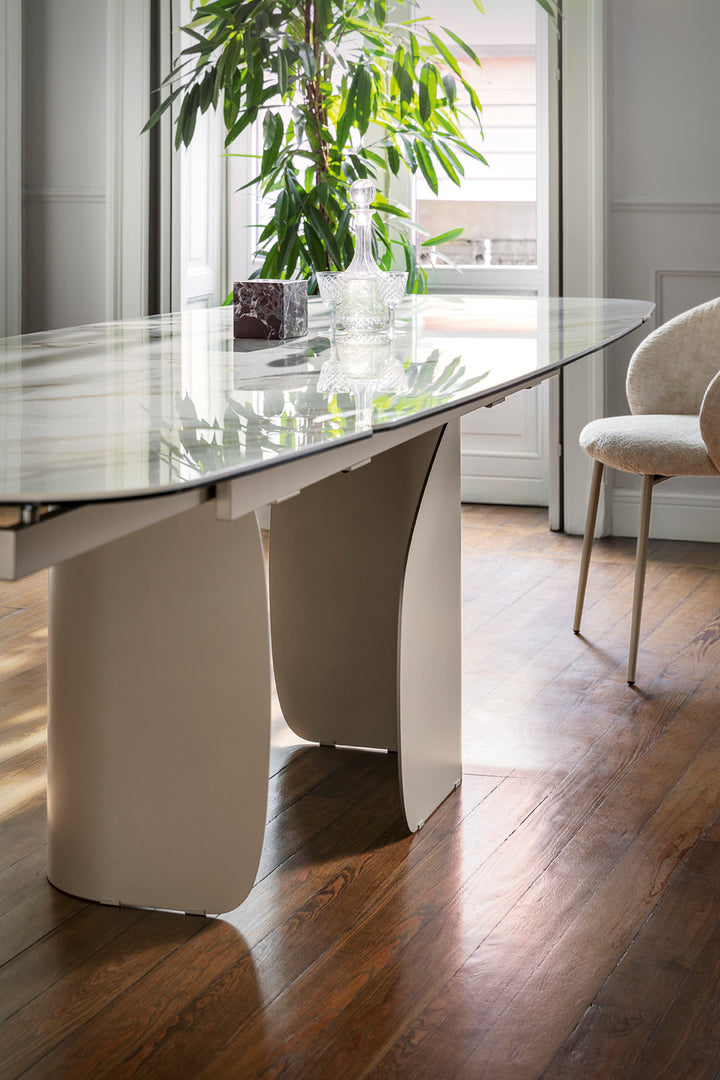 Twins Extendable Dining Matt Pearl Beige Calligaris
