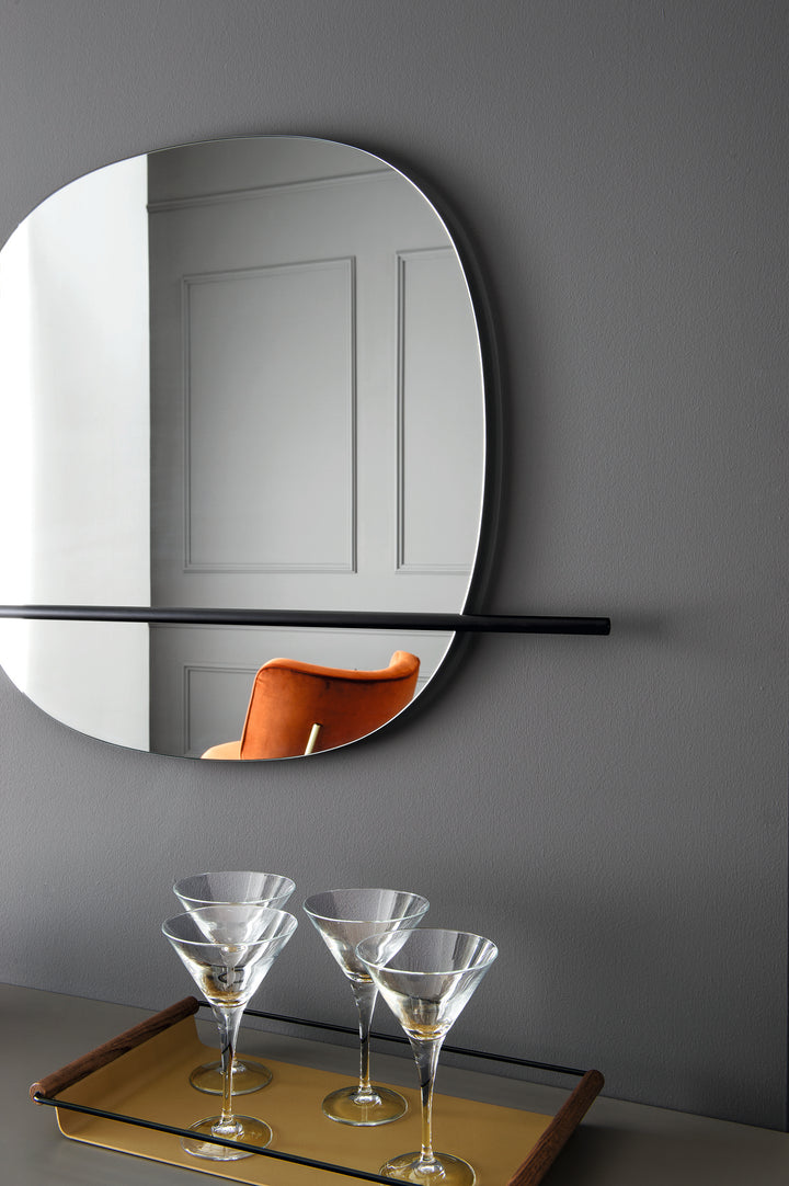 Vanity Mirror Matt Black Square  Calligaris   