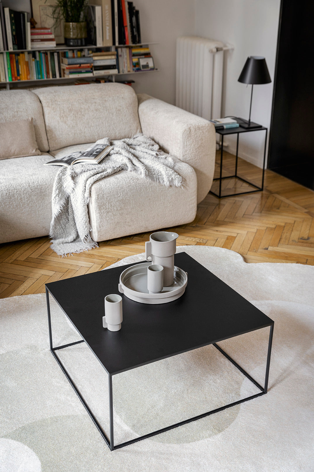 Thin Metal square coffee table Coffee Table Calligaris