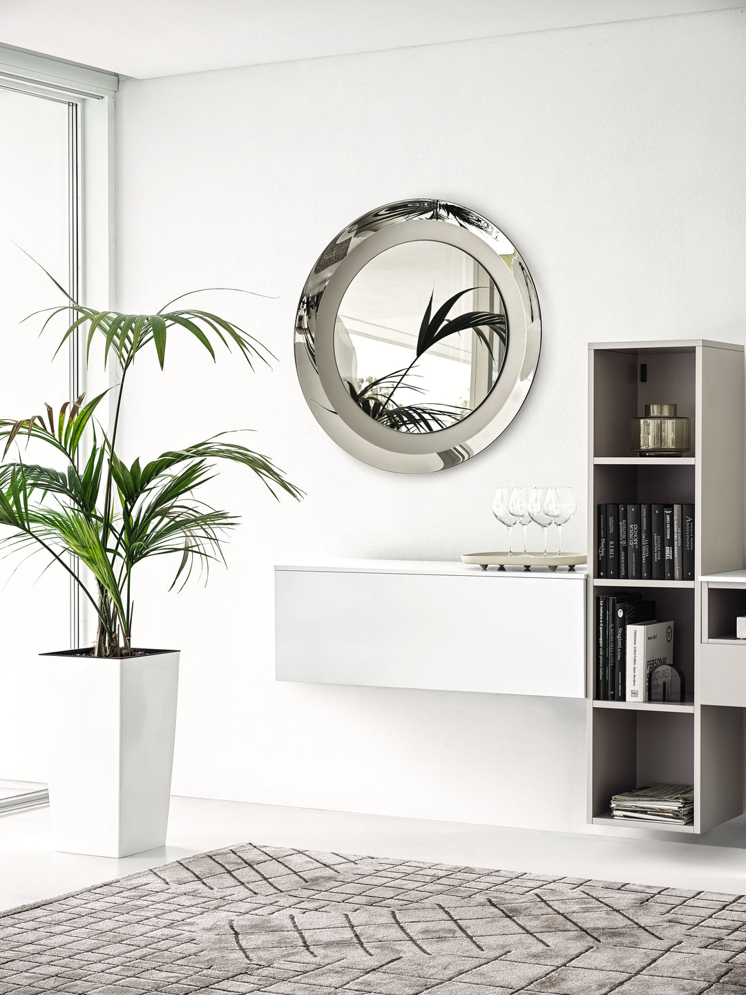 Surface Mirror Grey Mirror Round  Calligaris   