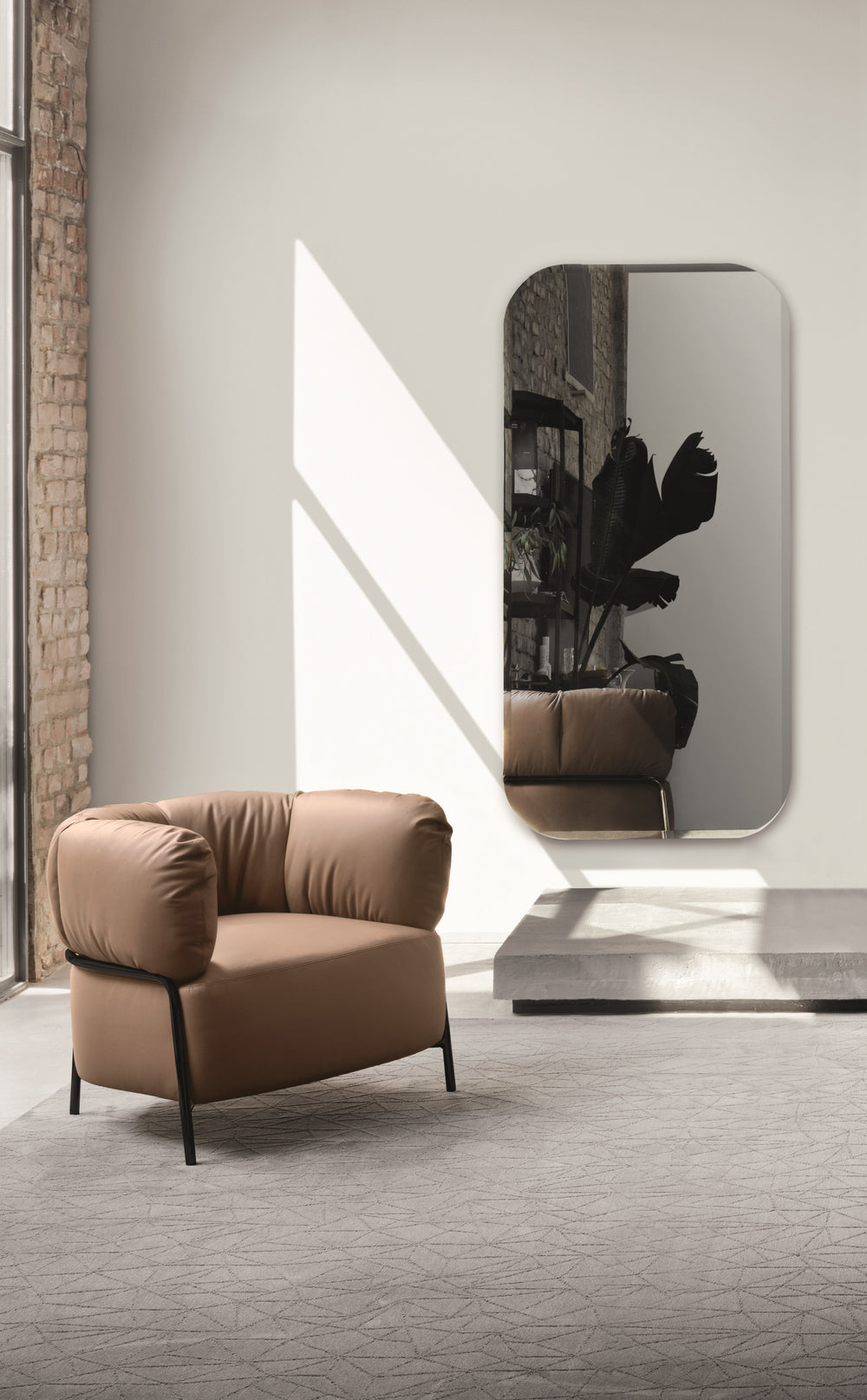 Bevel Mirror Grey Mirror Long  Calligaris   