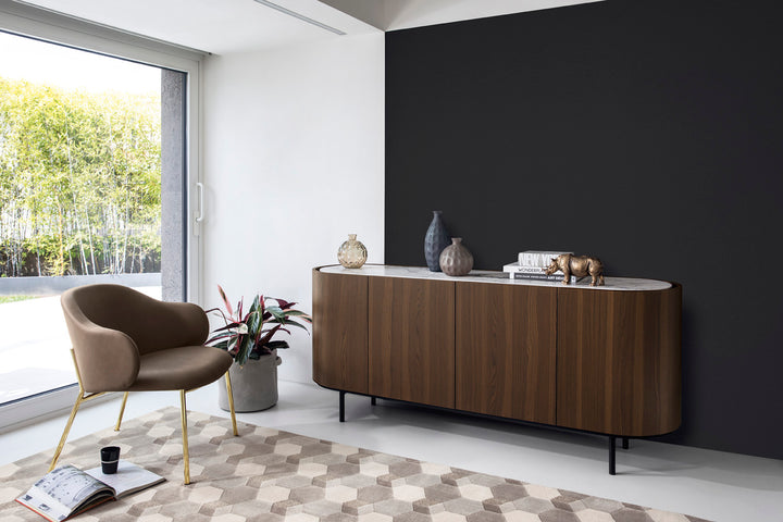 Lake 4-Door Sideboard White Marble Sideboards & Buffets Calligaris