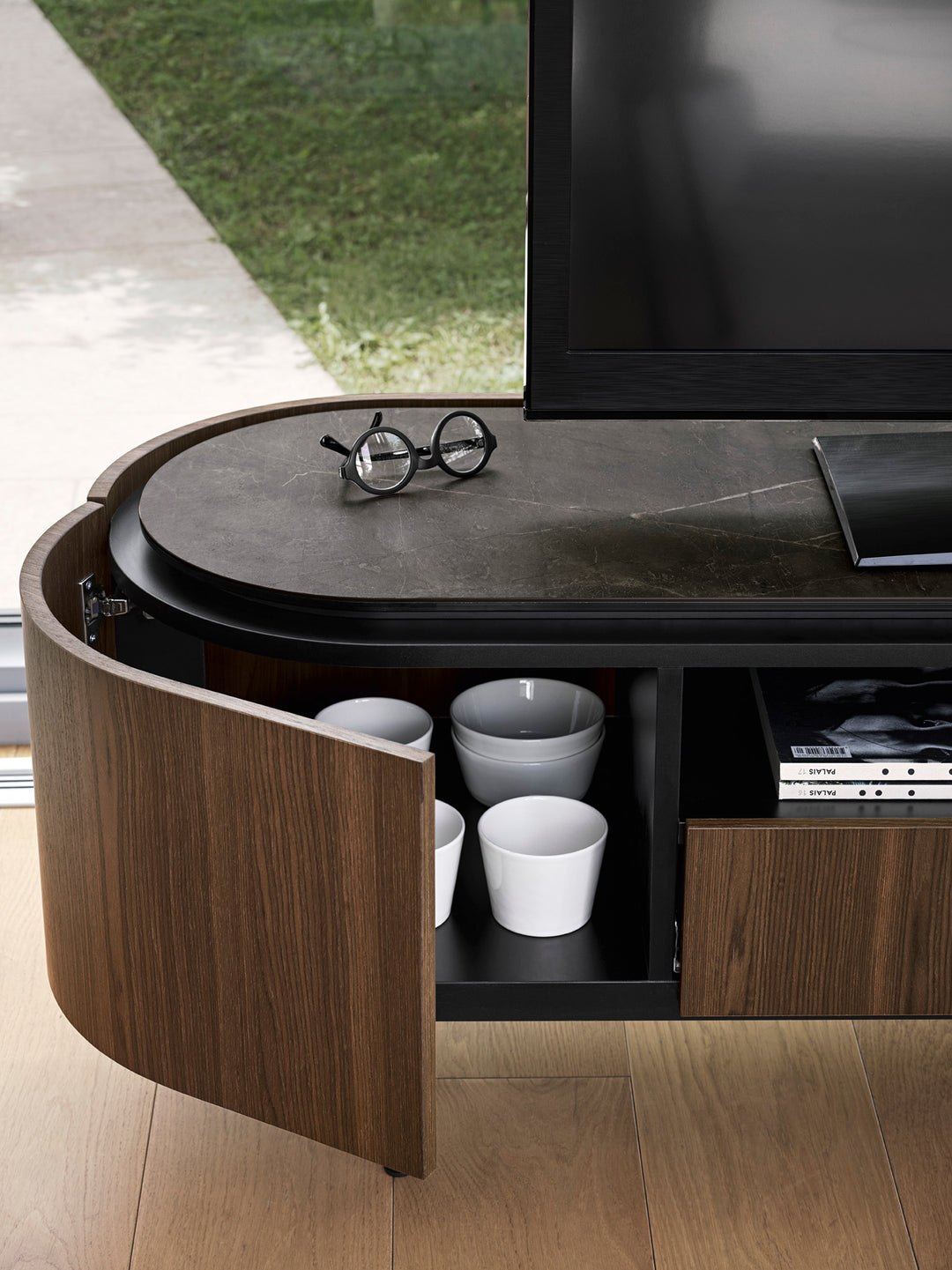 Lake 4-Door Sideboard Bronze Sideboards & Buffets Calligaris