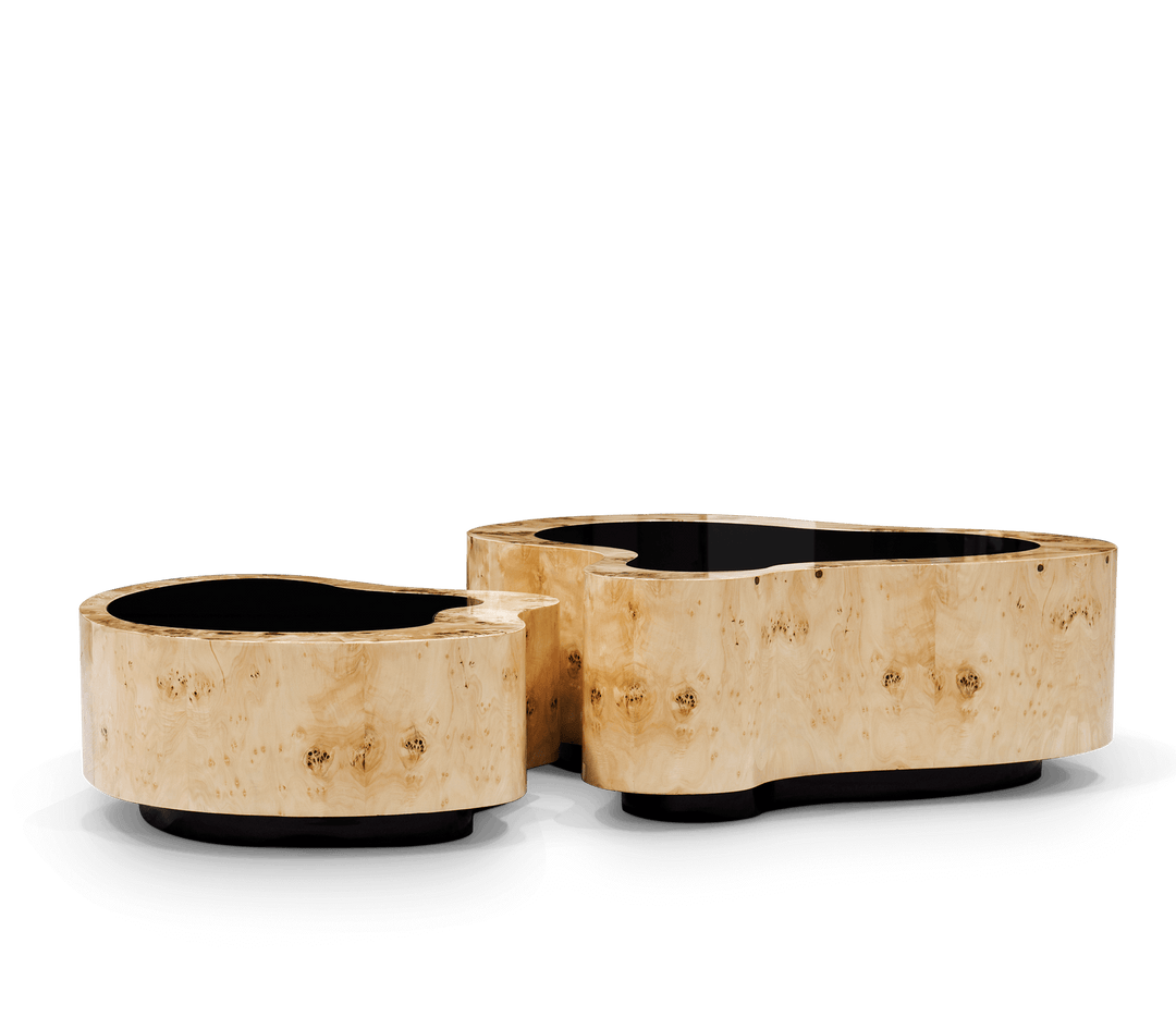 wave polished brass center table - Image 50