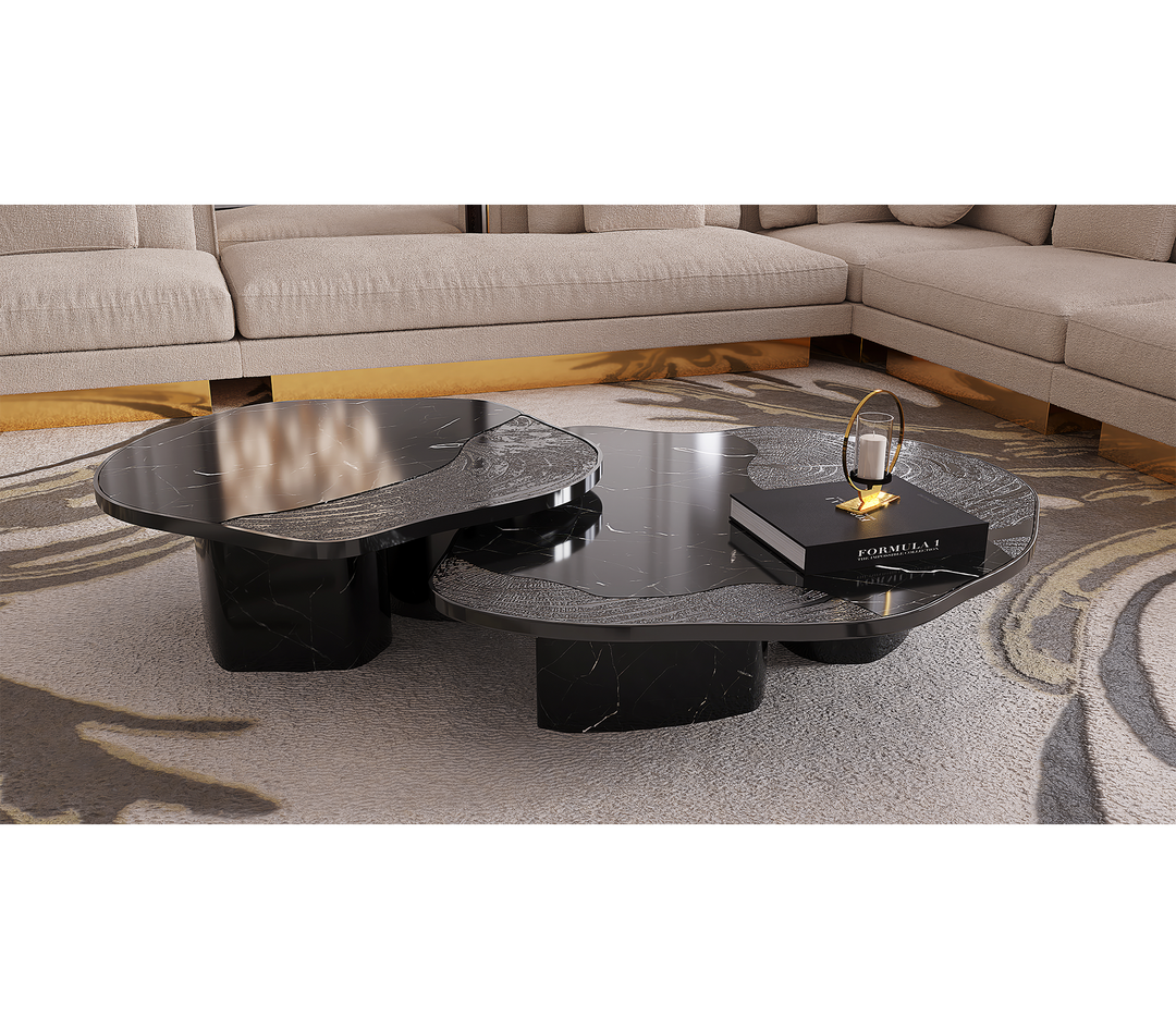 ophelia portoro marble and gold center table - Image 39