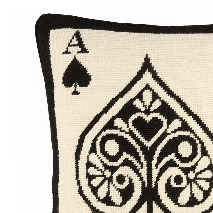 Ace Of Spades Needlepoint Pillow Jonathan Adler