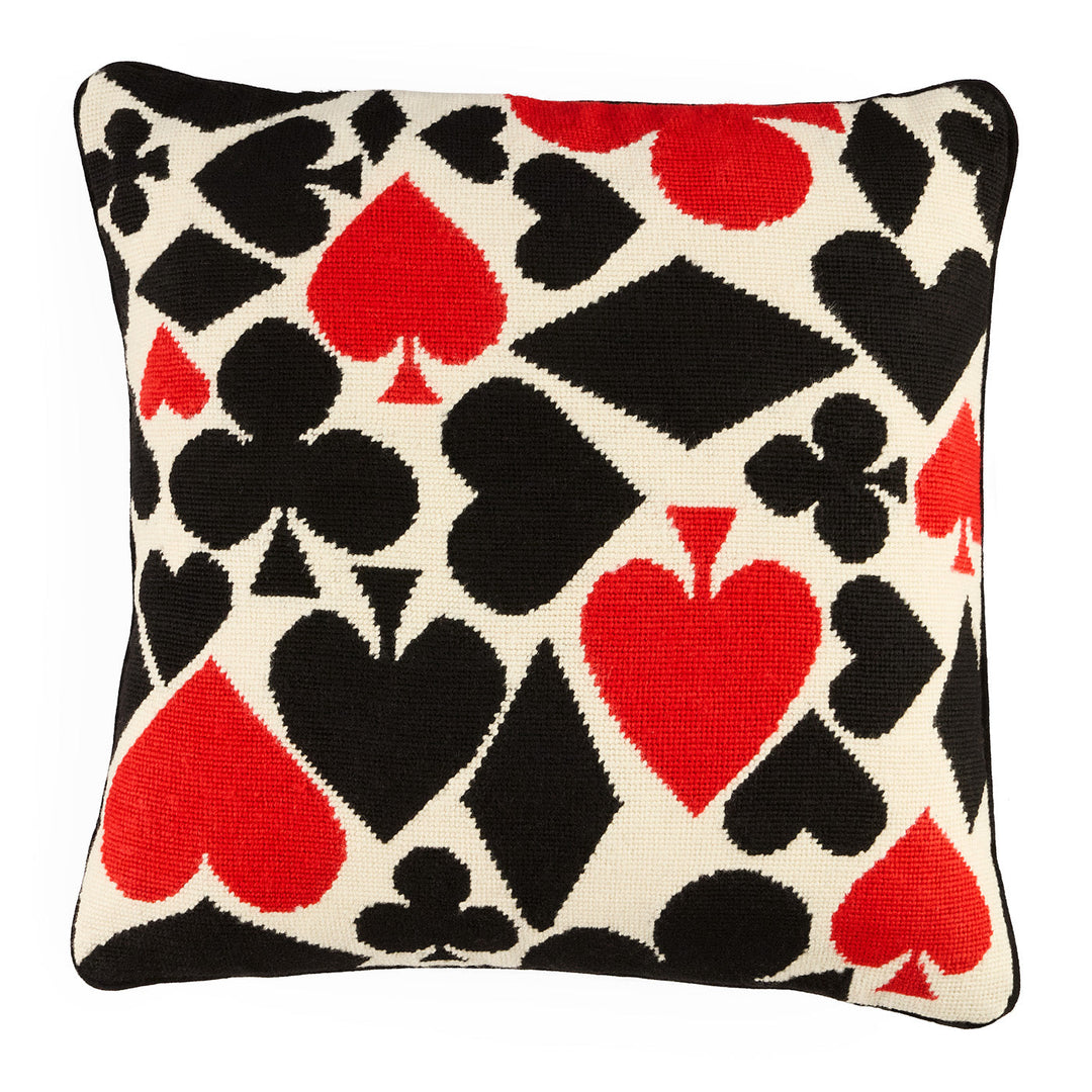 Full Deck Needlepoint Pillow Jonathan Adler