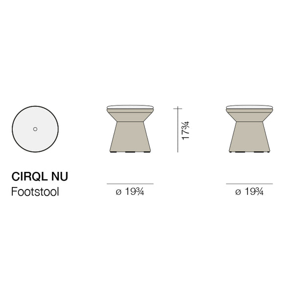 CIRQL NU Footstool Outdoor Ottomans Dedon