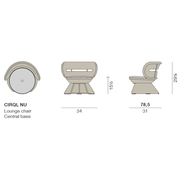 CIRQL NU Lounge Chair with Central Base Outdoor Chairs Dedon