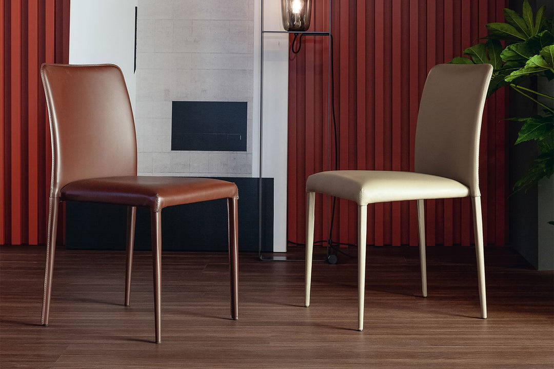 Deli Hard Leather Dining Chair Bonaldo
