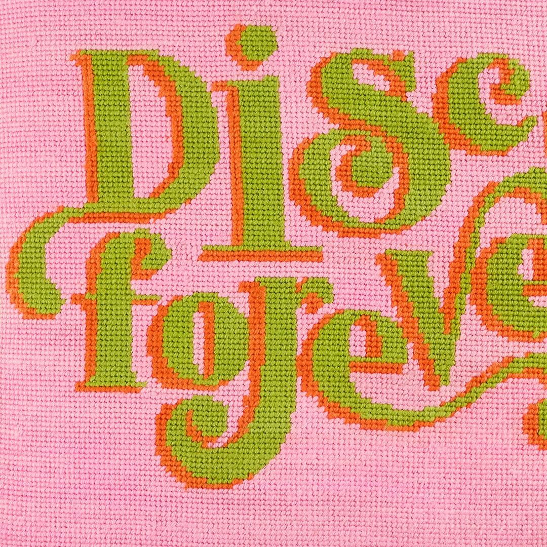 Disco Forever Needlepoint Pillow Jonathan Adler