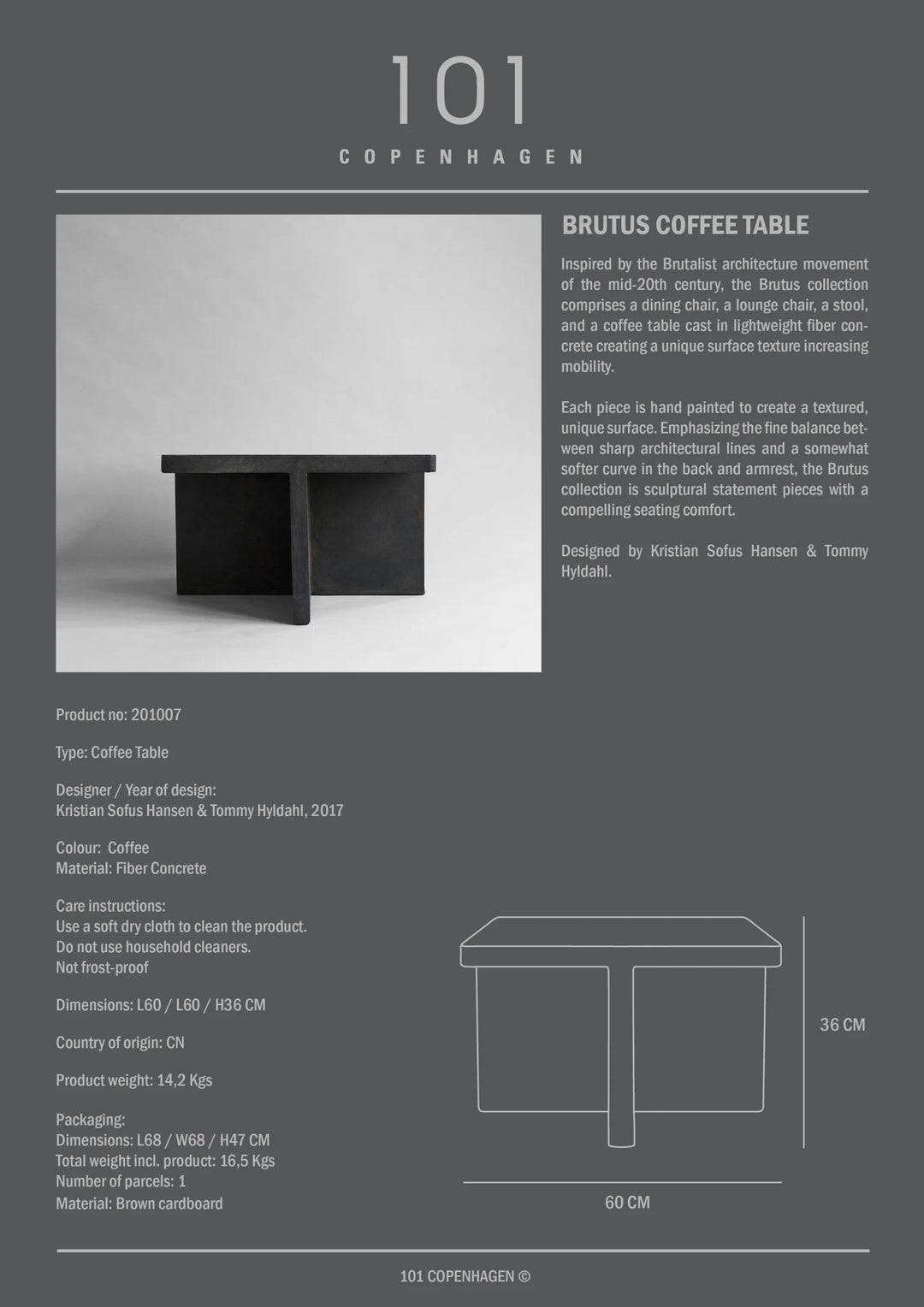 Brutus Coffee Table - Coffee Coffee Table 101 Copenhagen   