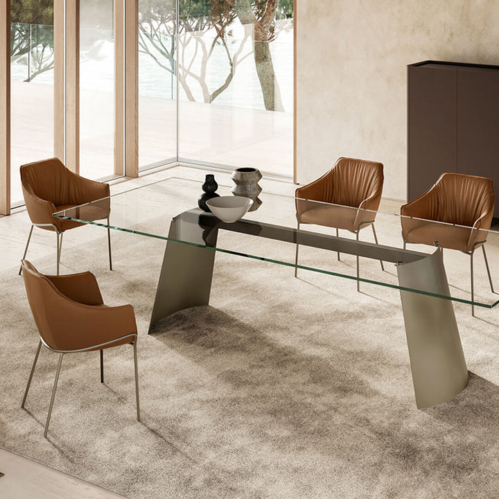 DORIAN GLASS TOP DINING TABLE Kitchen & Dining Room Tables Eforma   