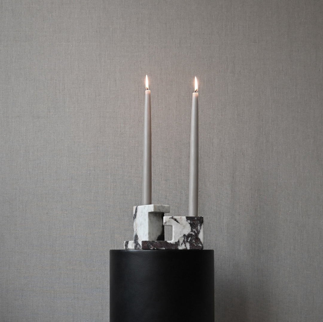 Brick Candle Holder, Low - Calacatta Vases 101 Copenhagen   