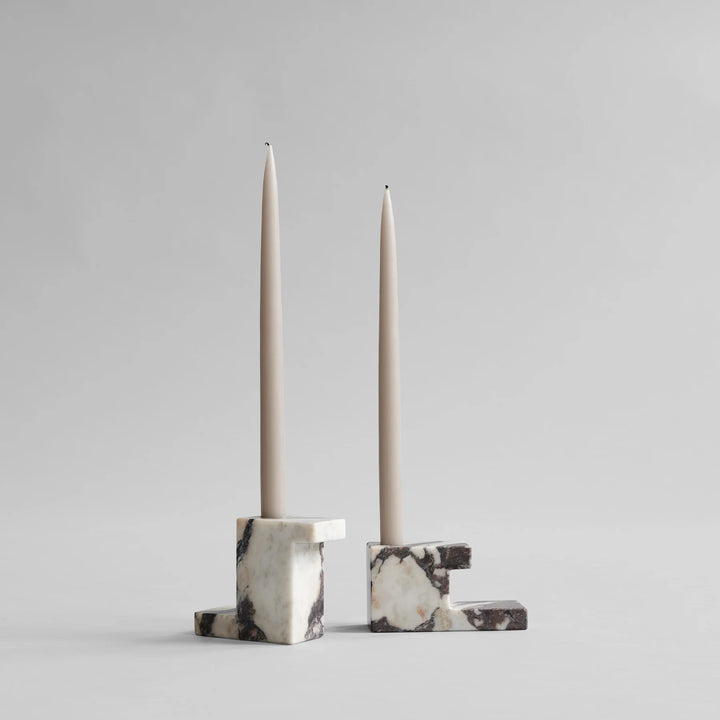 Brick Candle Holder, Low - Calacatta Vases 101 Copenhagen   