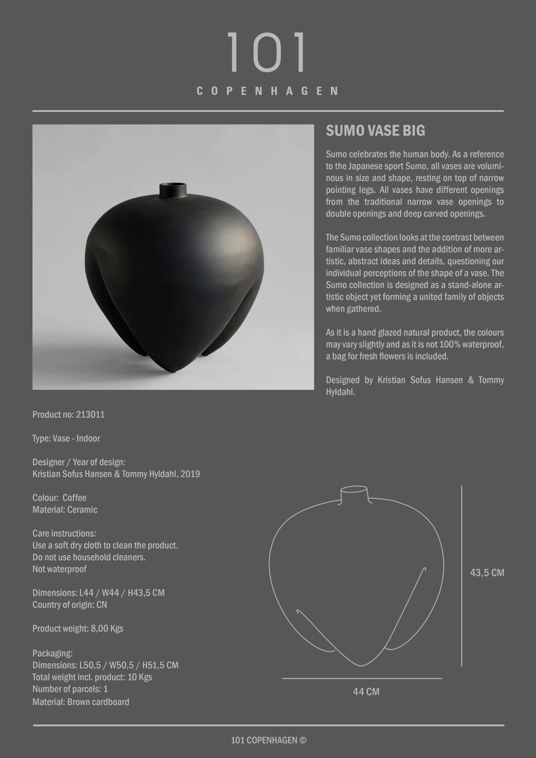 Sumo Vase, Big - Coffee Vases 101 Copenhagen   