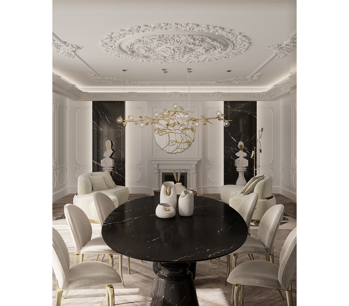 pietra oval xl nero marquina dining table Dining Tables Boca Do Lobo