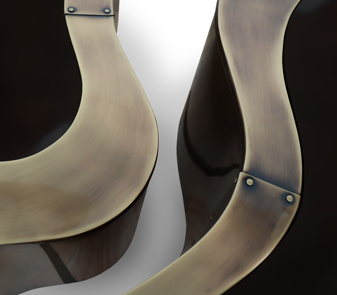 wave polished brass center table - Image 75