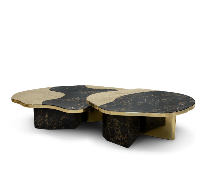 ophelia calacatta marble and gold center table Coffee Tables Boca Do Lobo