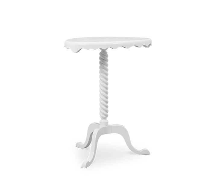 Ottoman White Side Table  Boca Do Lobo White Lacquer  