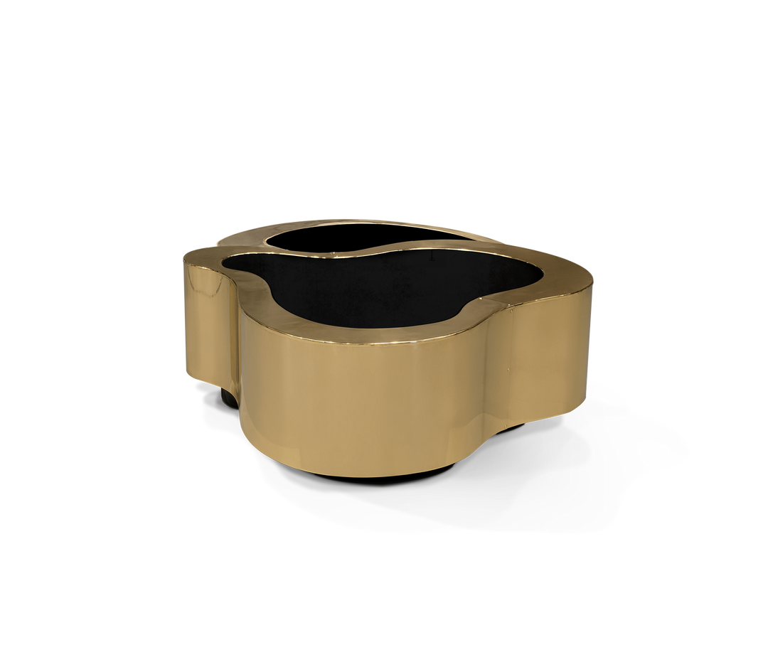 wave polished brass center table - Image 36