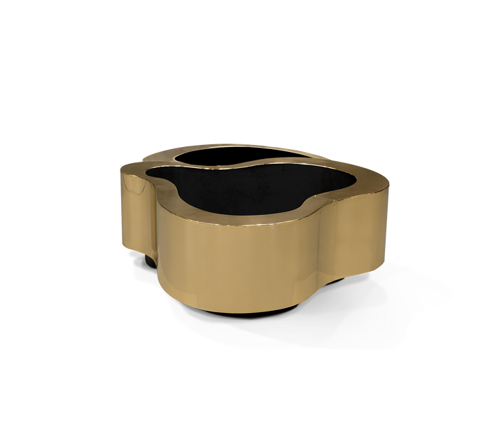 wave polished brass center table - Image 36