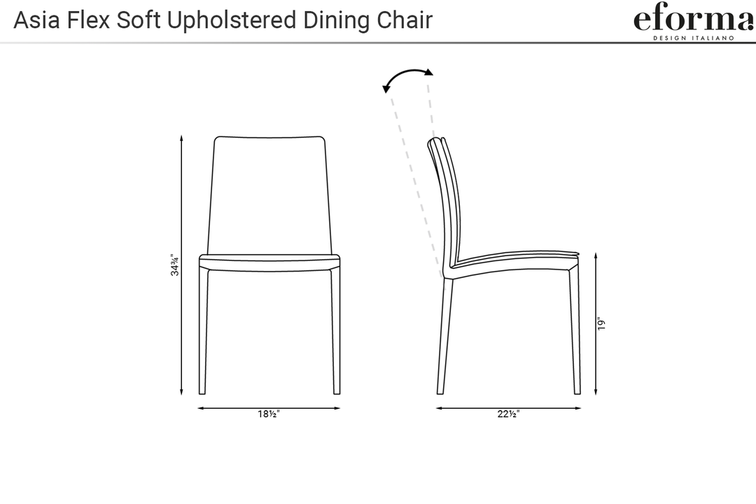 Asia Flex Soft Upholstered Dining Chair Dining Chairs Eforma