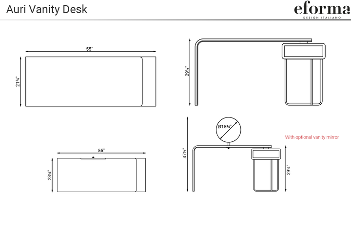 Auri Vanity Desk Vanity Tables + Desks Eforma