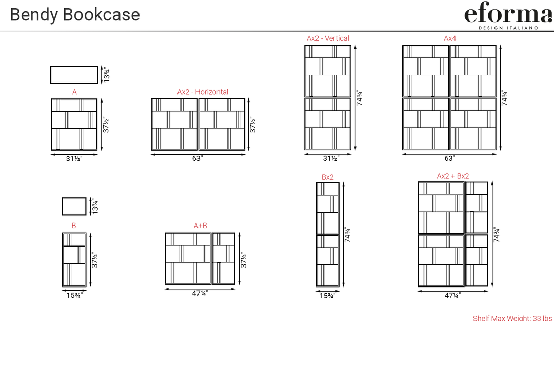 Bendy Bookcase Bookshelves Eforma