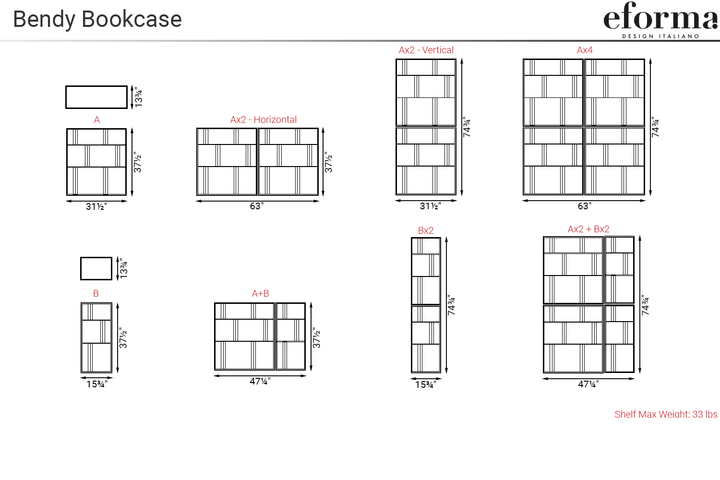 Bendy Bookcase Bookshelves Eforma