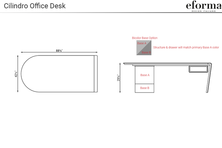 Cilindro Office Desk Office Desks Eforma