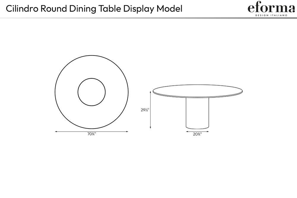 Cilindro Round Dining Table Display Model Showroom Displays Eforma