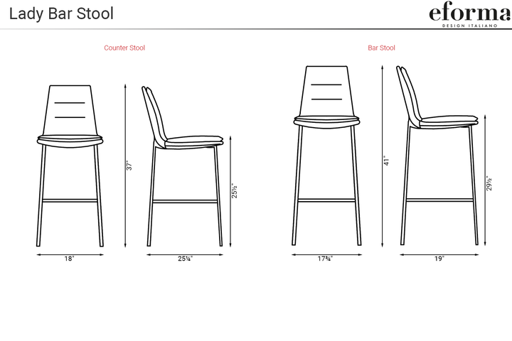 Lady Bar Stool Bar + Counter Stools Eforma